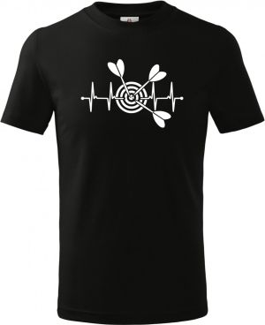 Dětské triko Basic s motivem EKG,šipky, bílý tisk, černá