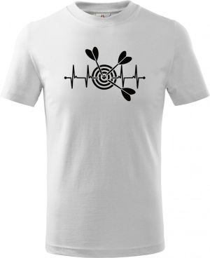 Dětské triko Basic s motivem EKG,šipky, černý tisk, bílá