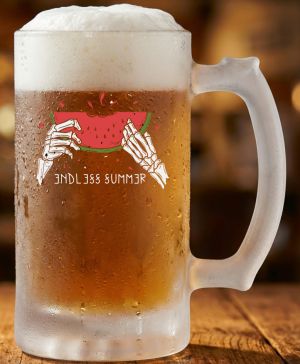 Půllitr skleněný 500 ml. s motivem Endless summer, matné sklo