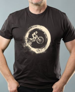Nejoblíbenější pánské Triko Basic s motivem Enduro – RIDE – bez textu, ebony gray