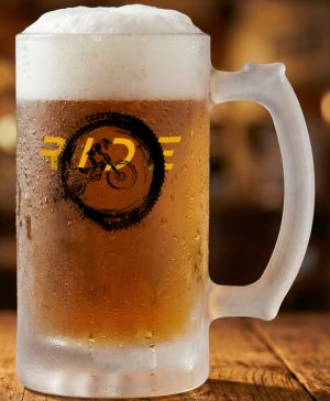Půllitr skleněný 500 ml. s motivem Enduro – RIDE, matné sklo