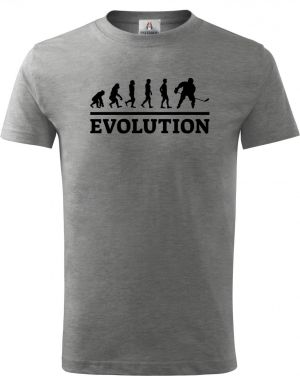 Dětské triko Basic s motivem Evolution hokej, černý tisk, černá