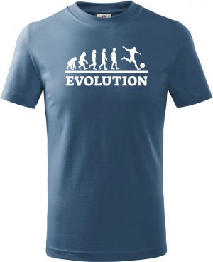 Dětské triko Basic s motivem Evolution fotbal, bílý tisk, černá