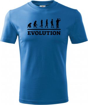 Dětské triko Basic s motivem Evolution šipky. Černý tisk, azurově modrá