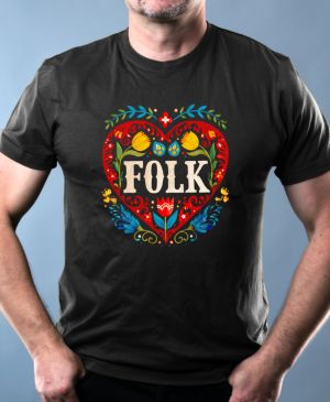 Nejoblíbenější pánské Triko Basic s motivem Folklor do srdce, černá