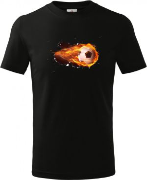 Dětské triko Basic s motivem Fotbal v srdci, V1, černá