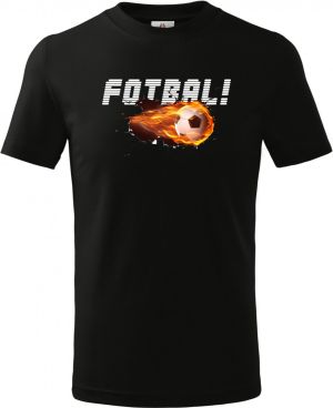 Dětské triko Basic s motivem Fotbal v srdci, V2, černá