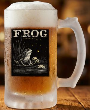 Půllitr skleněný 500 ml. s motivem Frog, matné sklo