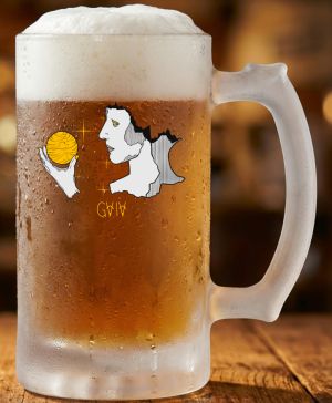 Půllitr skleněný 500 ml. s motivem Gaia, matné sklo