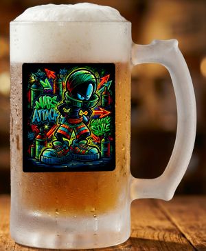 Půllitr skleněný 500 ml. s motivem Galactic Style, matné sklo