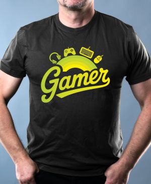 Nejoblíbenější pánské Triko Basic s motivem Gamer, V2, černá