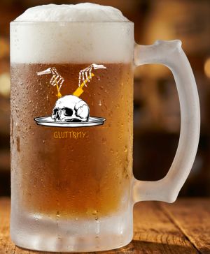 Půllitr skleněný 500 ml. s motivem Gluttony, matné sklo