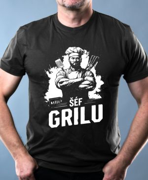 Grilovačka Šéf Grilu, bílý potisk