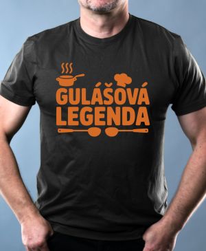 Nejoblíbenější pánské Triko Basic s motivem Gulášová legenda, V1, černá