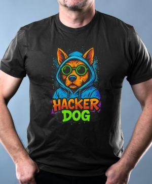 Nejoblíbenější pánské Triko Basic s motivem Hacker dog, černá