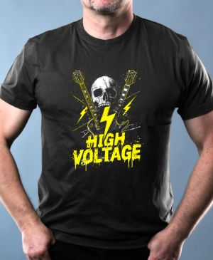 Nejoblíbenější pánské Triko Basic s motivem High voltage, černá