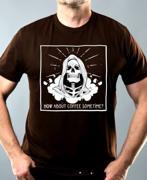 Nejoblíbenější pánské Triko Basic s motivem How About Coffee, kávová