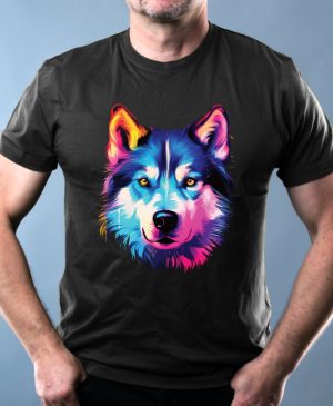 Nejoblíbenější pánské Triko Basic s motivem Husky, V1, černá