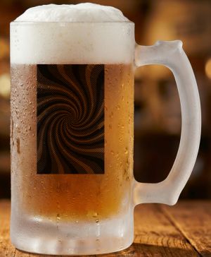 Půllitr skleněný 500 ml. s motivem Hypnotická Spirála, matné sklo