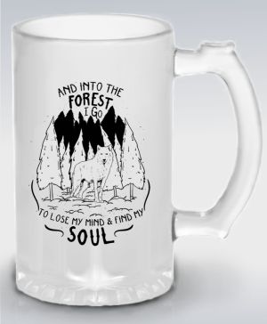 Půllitr skleněný 500 ml. s motivem Into the forest