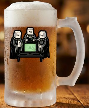 Půllitr skleněný 500 ml. s motivem IT exorcismus, matné sklo
