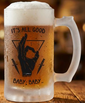 Půllitr skleněný 500 ml. s motivem It’s all good, matné sklo