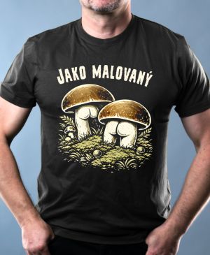 Nejoblíbenější pánské Triko Basic s motivem Jako malovaný, černá