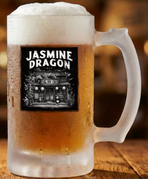 Půllitr skleněný 500 ml. s motivem Jasmine Dragon, matné sklo