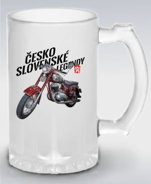 Půllitr skleněný 500 ml. s motivem Jawa 250 typ 559 “Panelka”, v3