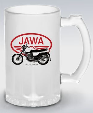 Půllitr skleněný 500 ml. s motivem JAWA 638, V1