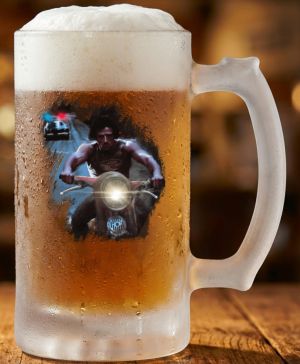 Půllitr skleněný 500 ml. s motivem Jawa a …, matné sklo
