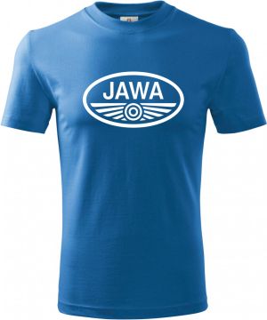 Dětské triko Basic s motivem JAWA logo – bílé, černá