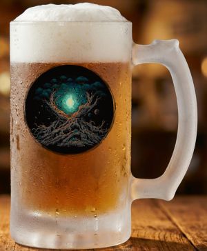 Půllitr skleněný 500 ml. s motivem Magický strom, V2, matné sklo