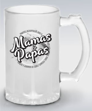 Půllitr skleněný 500 ml. s motivem Mamas & Papas