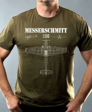 Nejoblíbenější pánské Triko Basic s motivem Messerschmitt 109, military