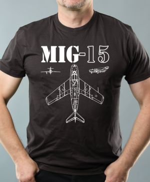 Nejoblíbenější pánské Triko Basic s motivem MIG 15, ebony gray