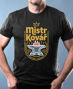 Nejoblíbenější pánské Triko Basic s motivem Mistr kovář, černá