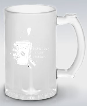 Půllitr skleněný 500 ml. s motivem Morning coffee