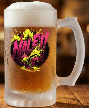 Půllitr skleněný 500 ml. s motivem Nalej!, matné sklo