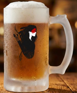 Půllitr skleněný 500 ml. s motivem Native, matné sklo