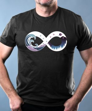 Nejoblíbenější pánské Triko Basic s motivem Nekonečno Přírody, černá