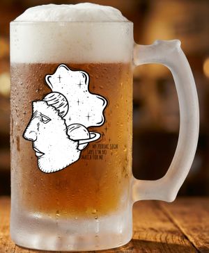 Půllitr skleněný 500 ml. s motivem No match, matné sklo