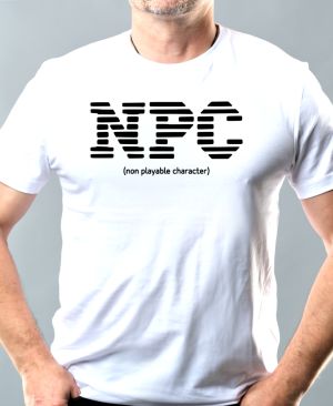 Nejoblíbenější pánské Triko Basic s motivem NPC, non playable character, černý tisk, bílá