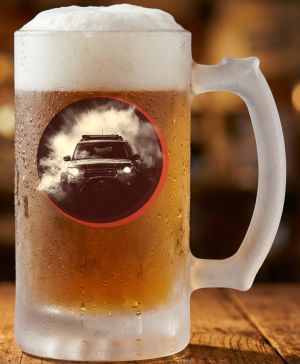 Půllitr skleněný 500 ml. s motivem OFFROAD DISCOVERY, matné sklo