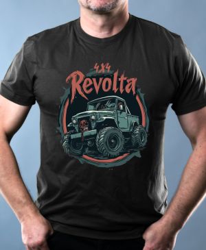 Nejoblíbenější pánské Triko Basic s motivem Offroad, REVOLTA, 4×4, černá