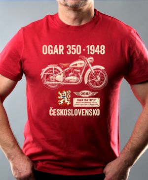 Nejoblíbenější pánské Triko Basic s motivem Ogar 350 1946, bordó