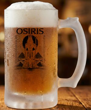 Půllitr skleněný 500 ml. s motivem Osiris, matné sklo