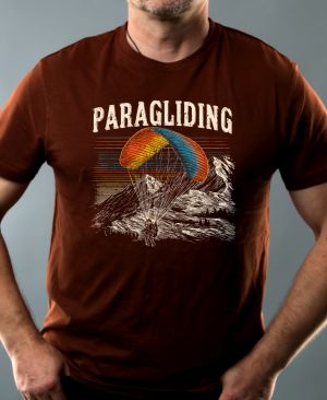 Nejoblíbenější pánské Triko Basic s motivem Paragliding, čokoládová