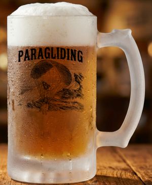 Půllitr skleněný 500 ml. s motivem Paragliding, matné sklo