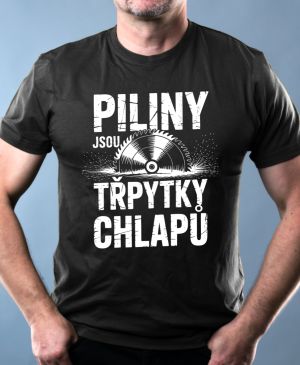 Nejoblíbenější pánské Triko Basic s motivem Piliny jsou třpytky chlapů, bílý potisk, černá